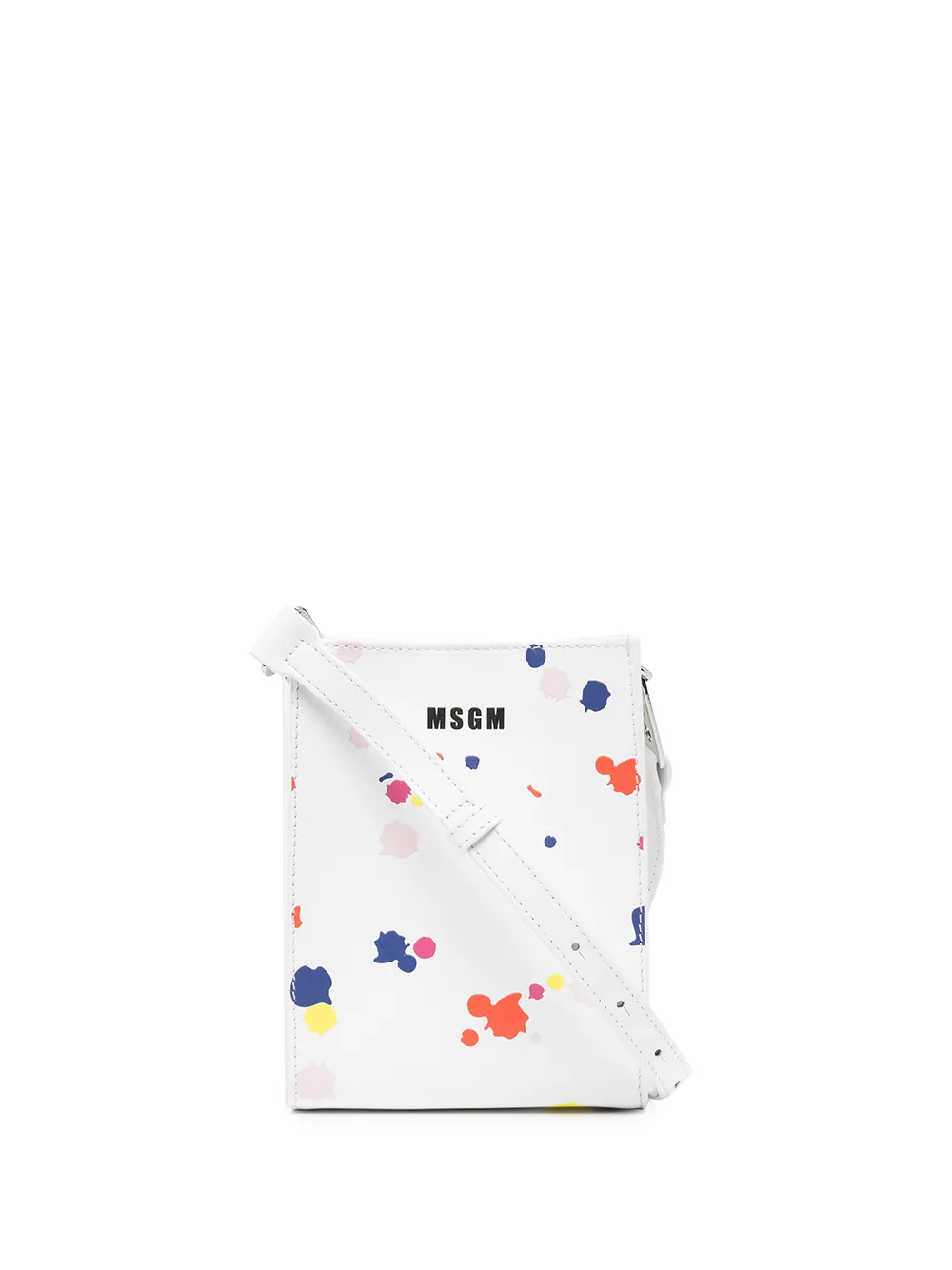 

MSGM bolsa crossbody con salpicaduras de pintura estampadas - Blanco