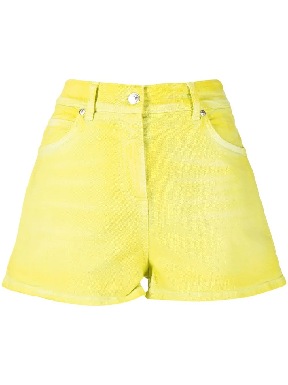MSGM shorts de mezclilla con tiro alto - Amarillo