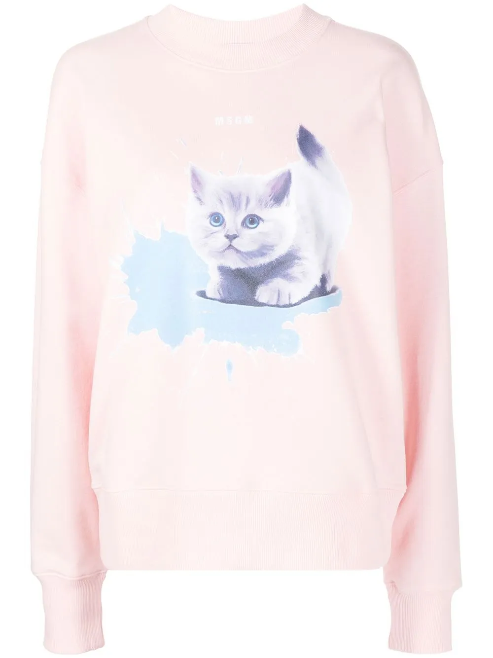 

MSGM sudadera con estampado de gato - Rosado