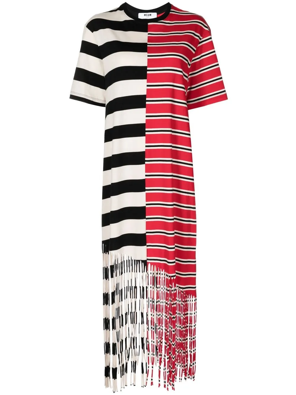 

MSGM panelled fringed dress - Multicolour