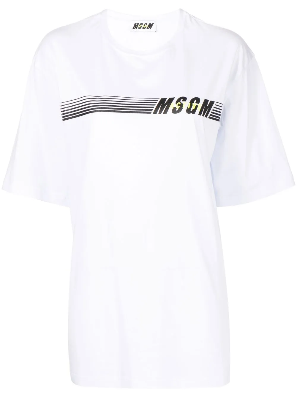 

MSGM playeras con rayas estampadas y logo estampado - Blanco