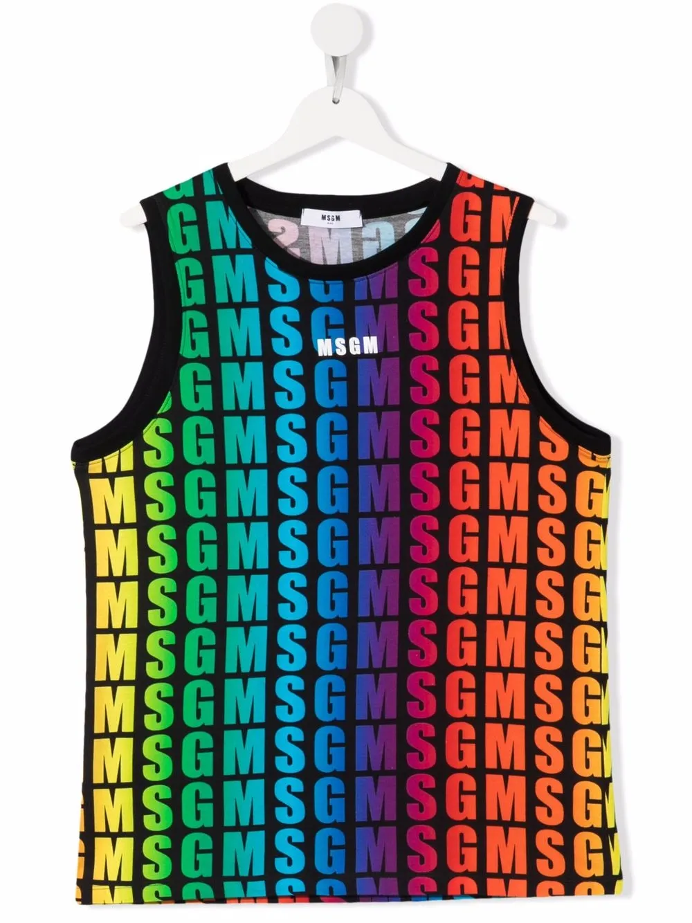 

MSGM Kids TEEN logo-print sleeveless top - Black