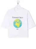 MSGM Kids TEEN graphic-print cotton T-Shirt - White