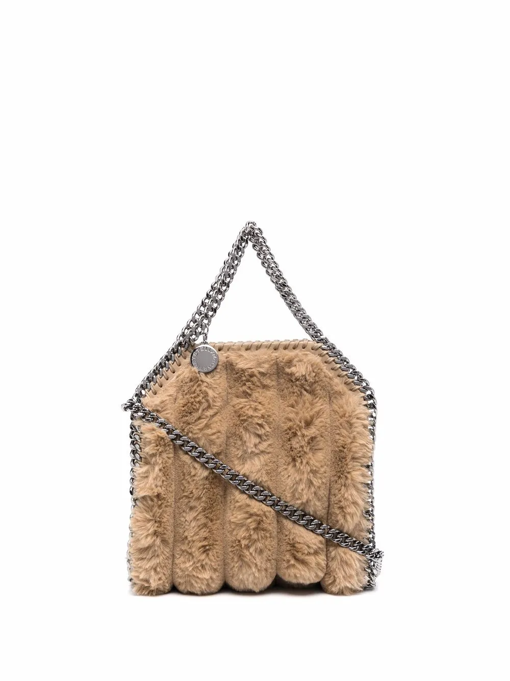 Stella McCartney Falabella Three Chain Faux Fur Bag in Black