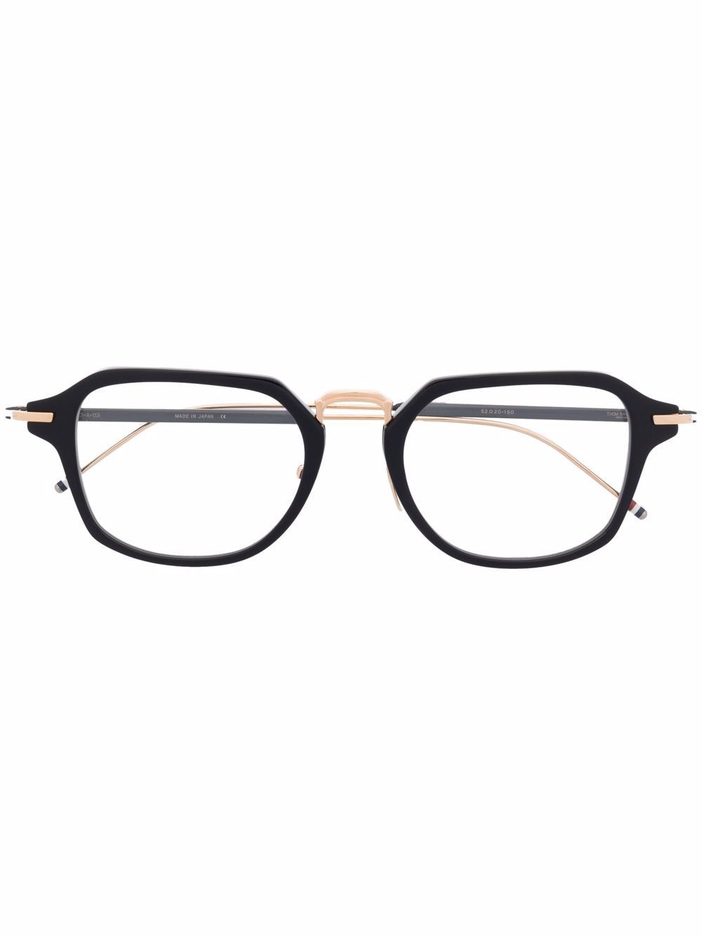 

Thom Browne Eyewear 4-Bar stripe square-frame glasses - Blue