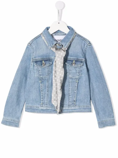 DONDUP KIDS scarf-detail four-pocket denim jacket 