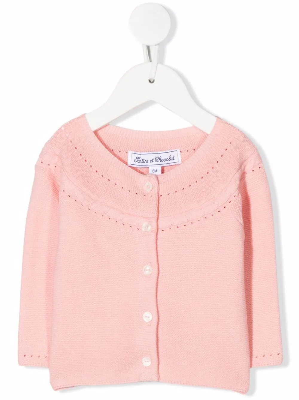 

Tartine Et Chocolat open-knit detail cotton cardigan - Pink