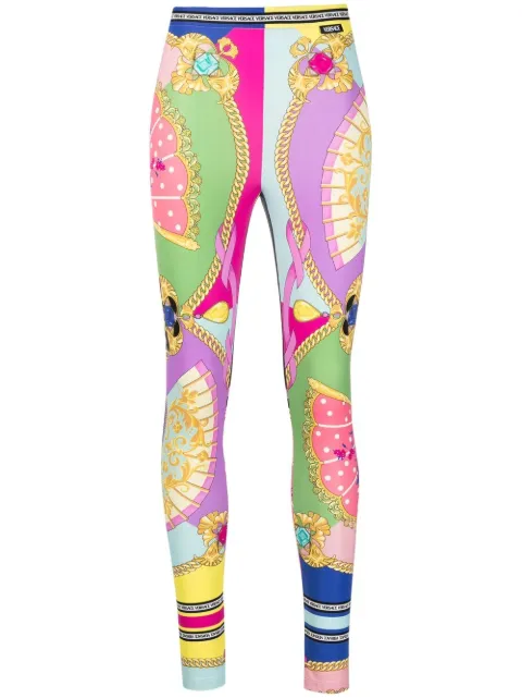 Versace all-over graphic-print leggings