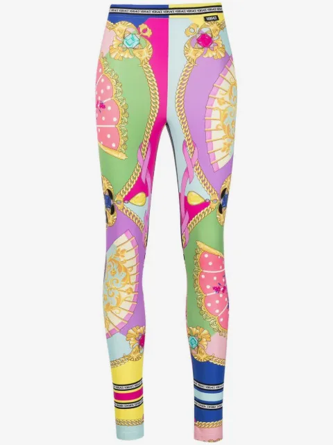 Versace all-over graphic-print leggings