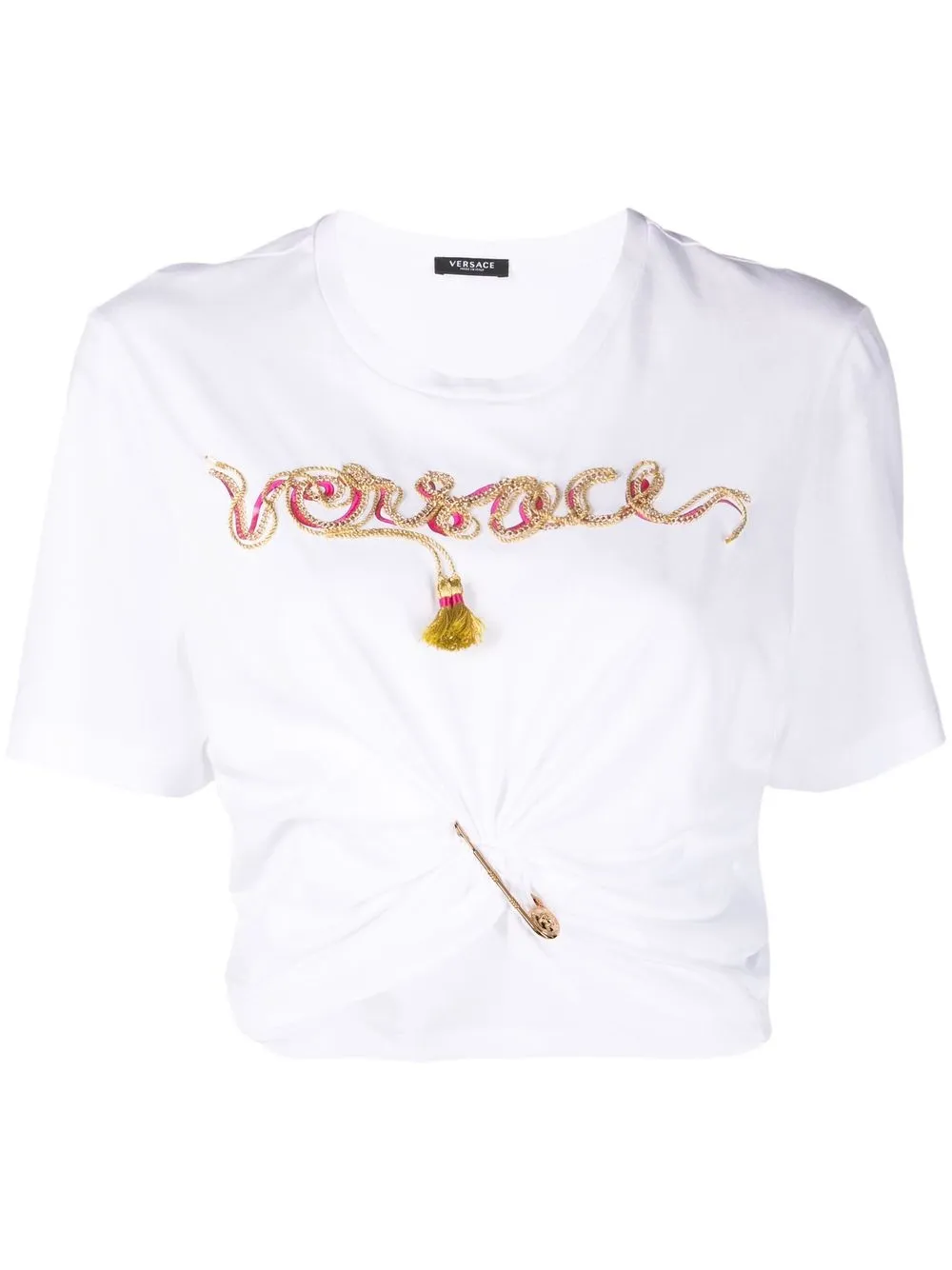 

Versace playera con detalle del logo - Blanco