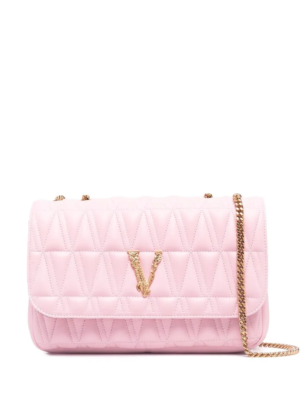 

Versace bolsa crossbody Virtus capitonada - Rosado