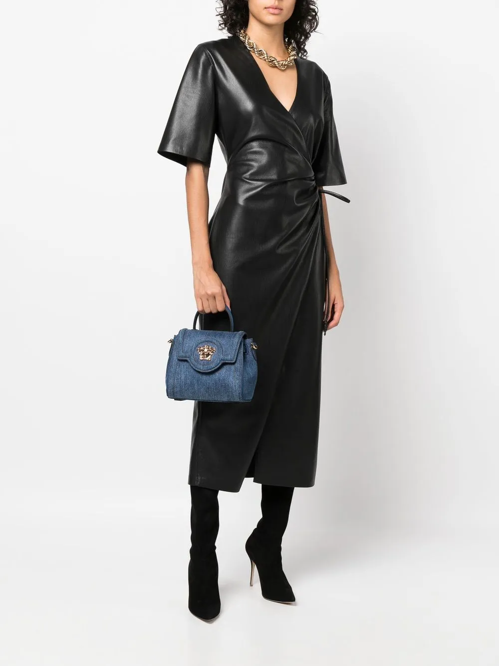 Versace Small La Medusa Denim Tote Bag Farfetch