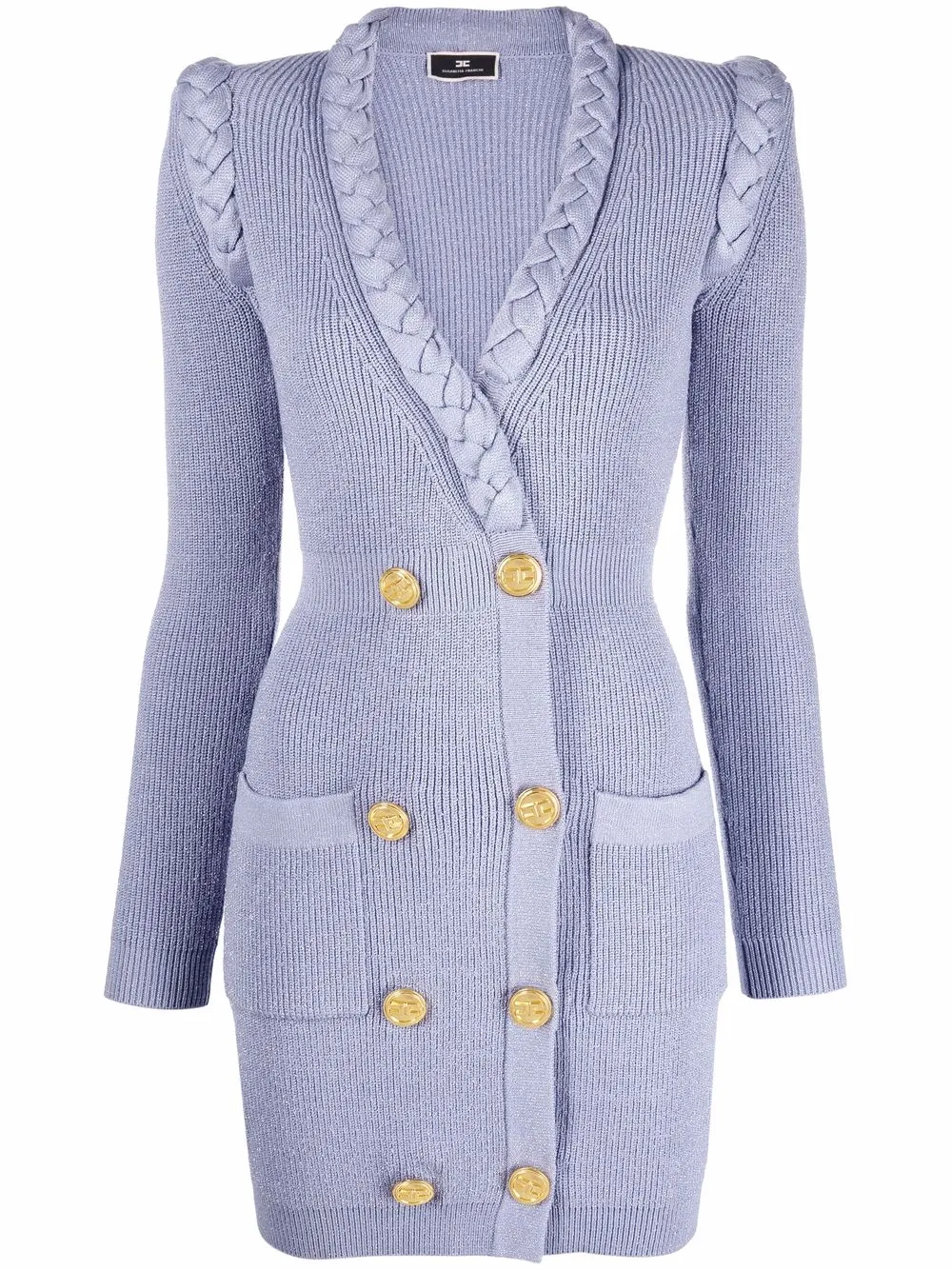 

Elisabetta Franchi vestido tejido fino de canalé - Azul