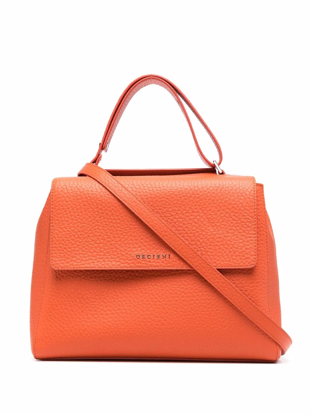 

Orciani grained-leather tote bag - Orange