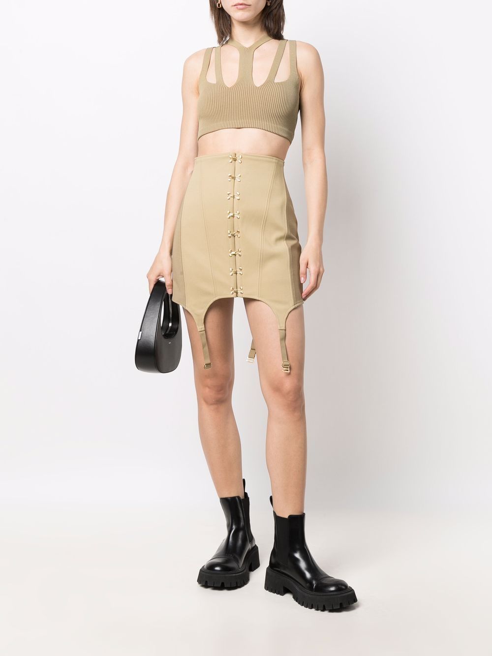 Dion Lee Mini-rok met korset - Beige