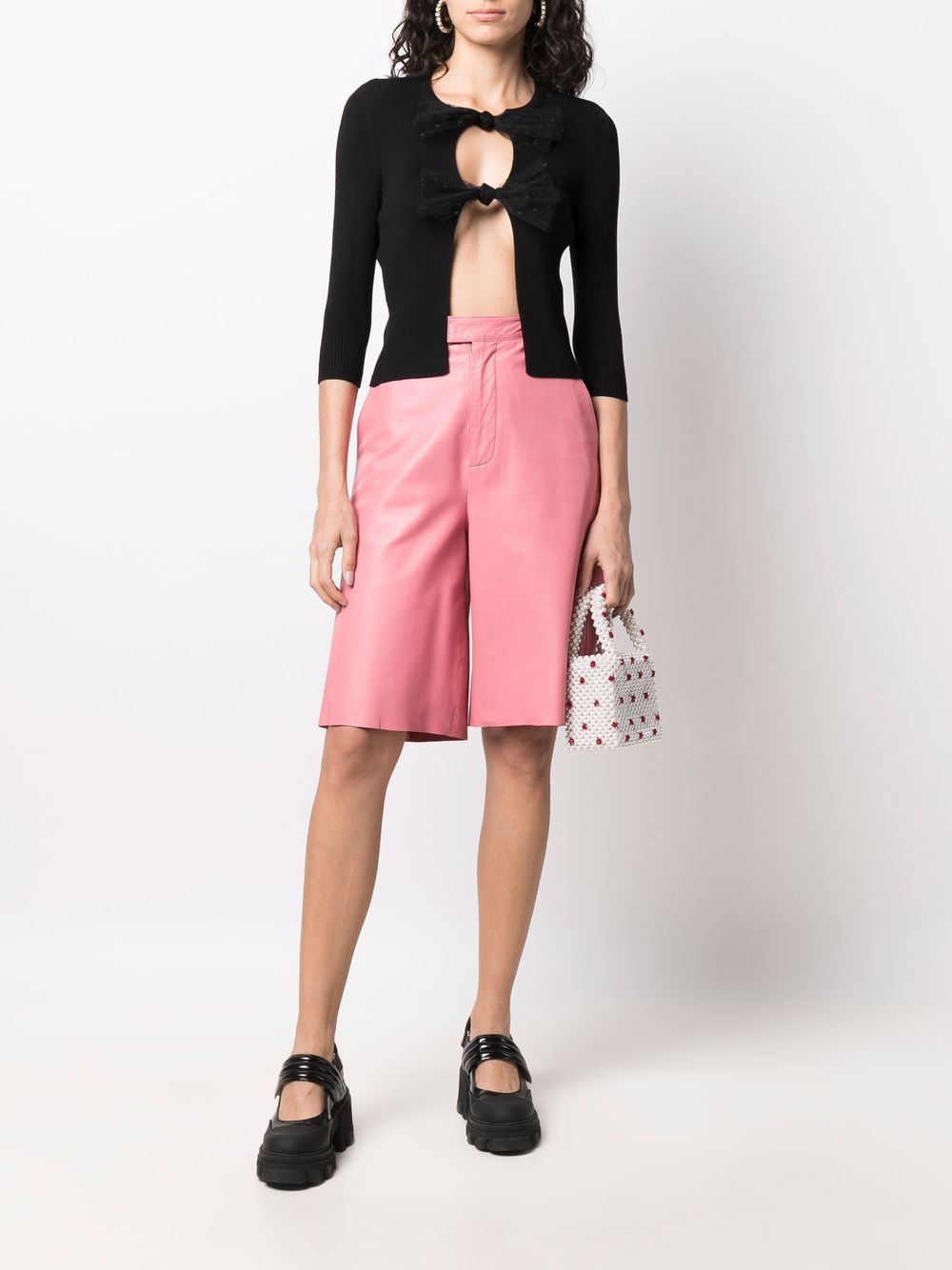 фото Red valentino bow-detail ribbed cardigan