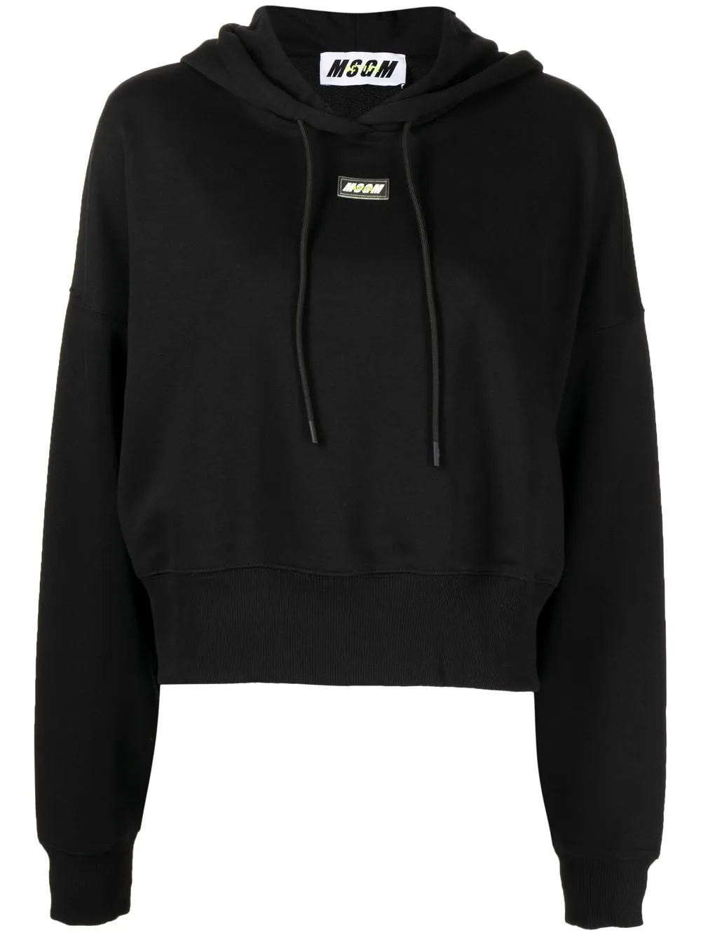 

MSGM hoodie corta con parche del logo - Negro