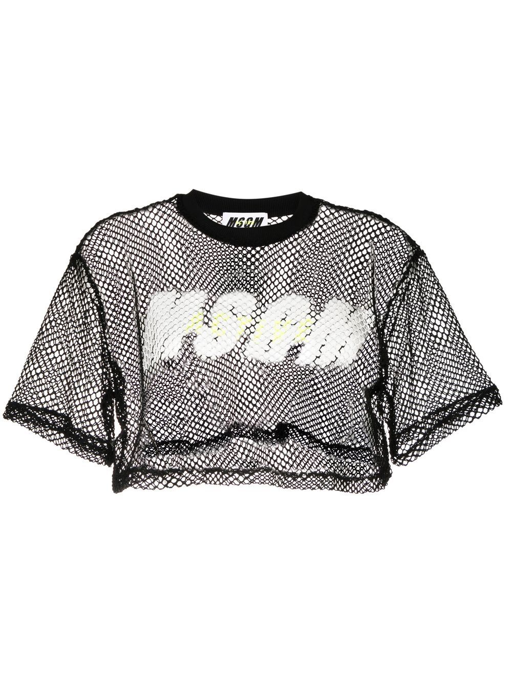 

MSGM top corto con logo transparente - Negro