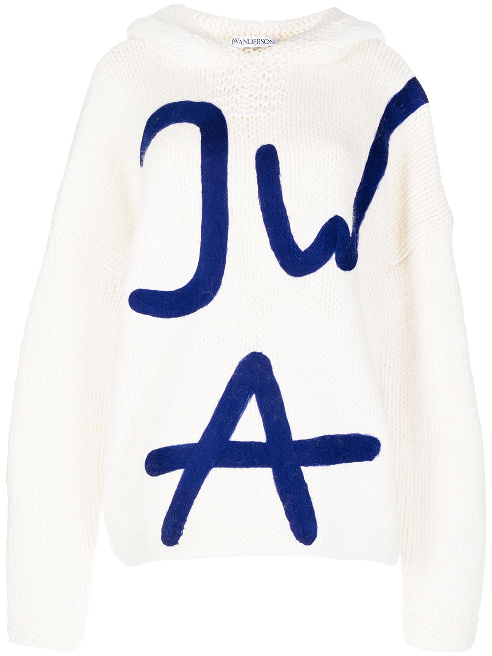 фото Jw anderson logo-knitted merino wool hoodie