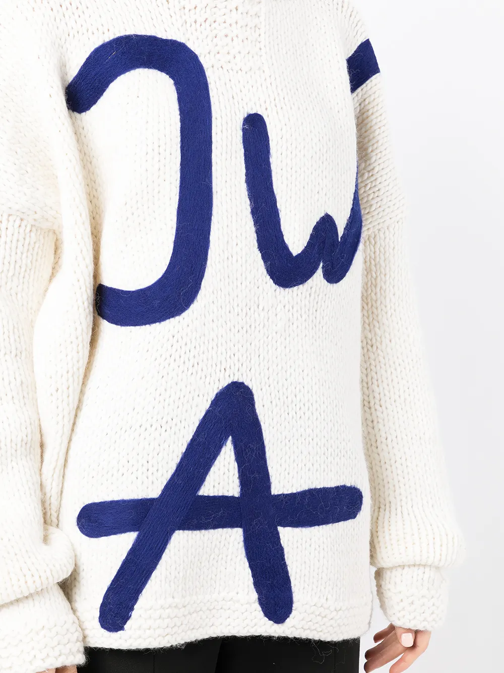 фото Jw anderson logo-knitted merino wool hoodie