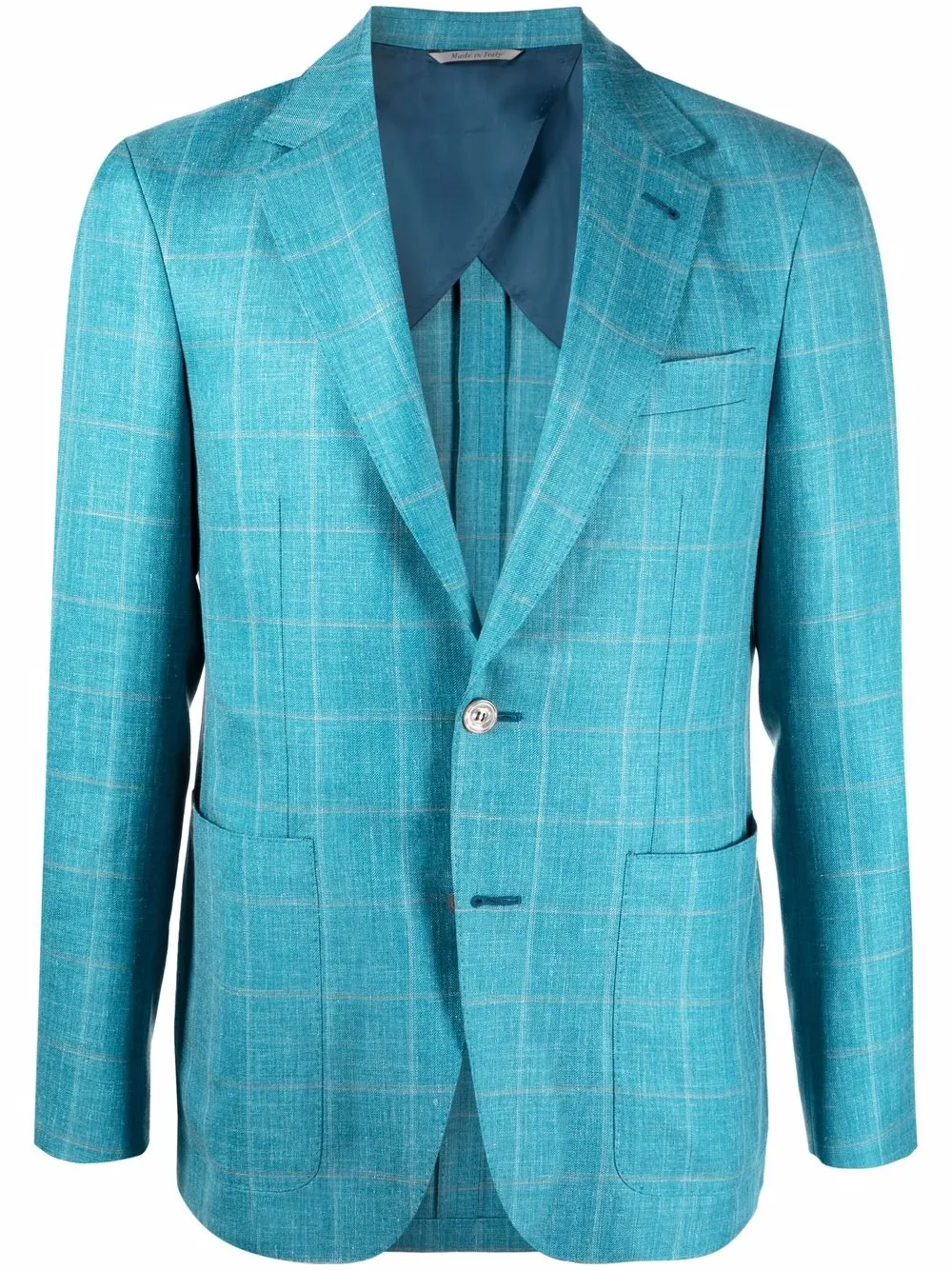 

Canali checked single-breasted blazer - Green