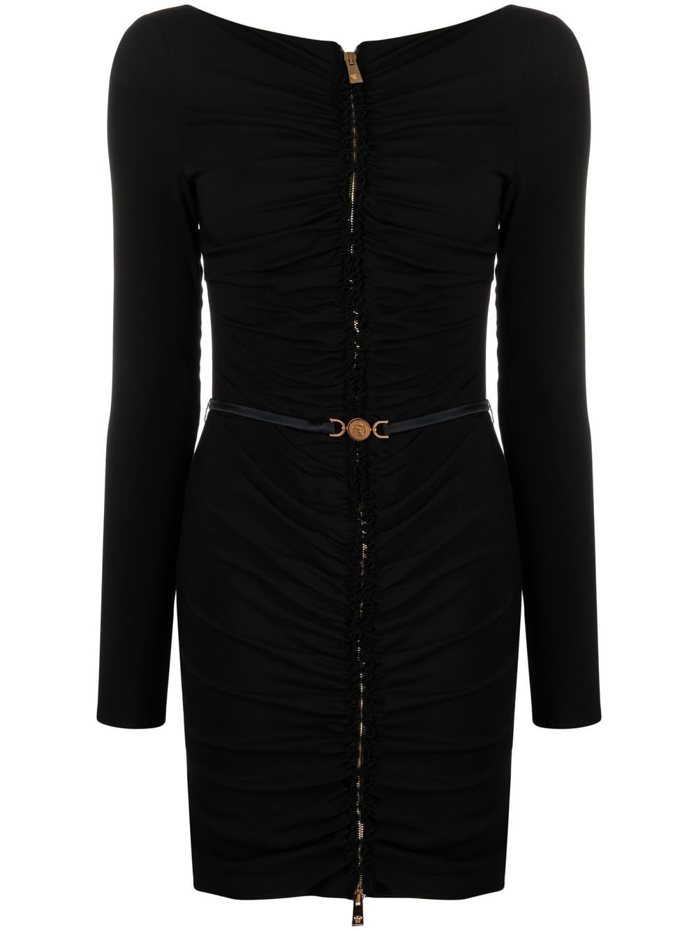 Shop Versace Medusa Mini Dress In Black