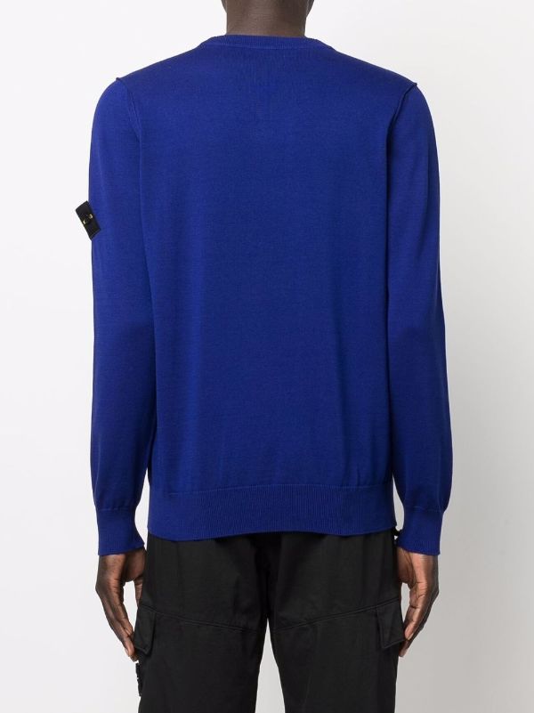 stone island knitted jumper blue