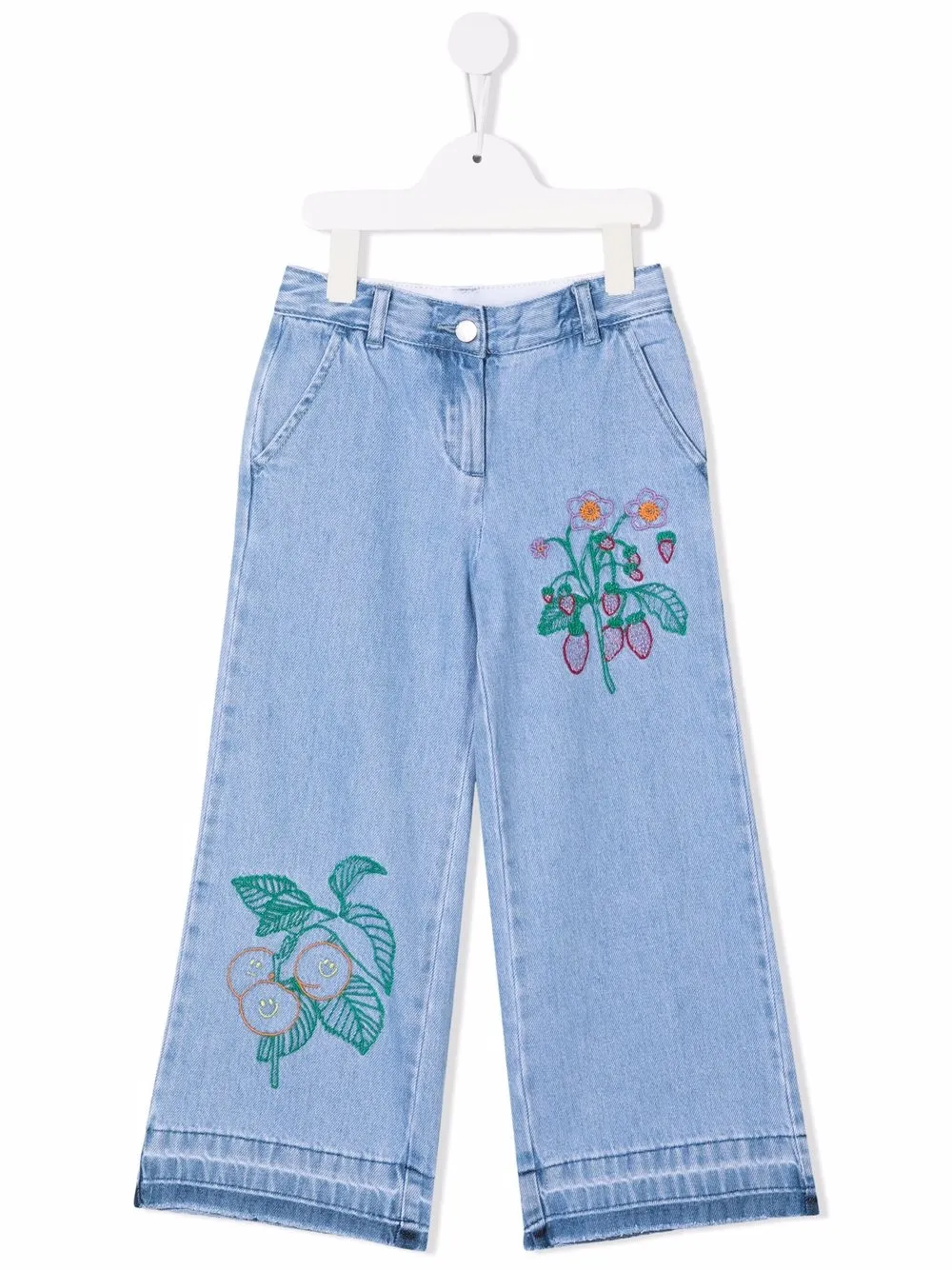 

Stella McCartney Kids floral-embroidered straight-leg jeans - 606 BLU