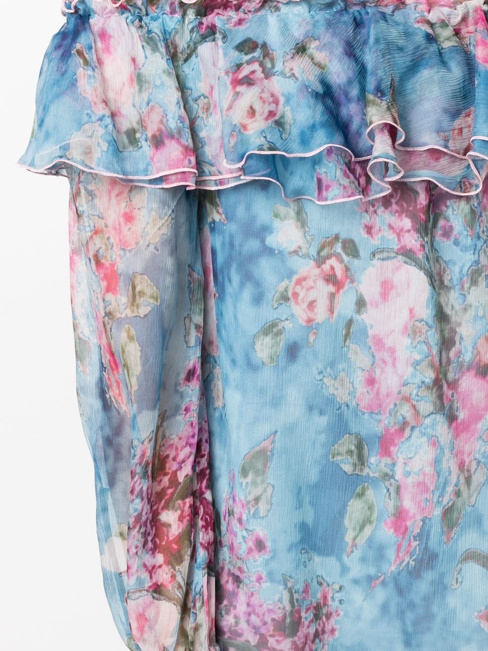 фото Blumarine off-shoulder ruffled floral blouse