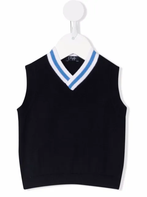 Il Gufo stripe-trim knitted vest