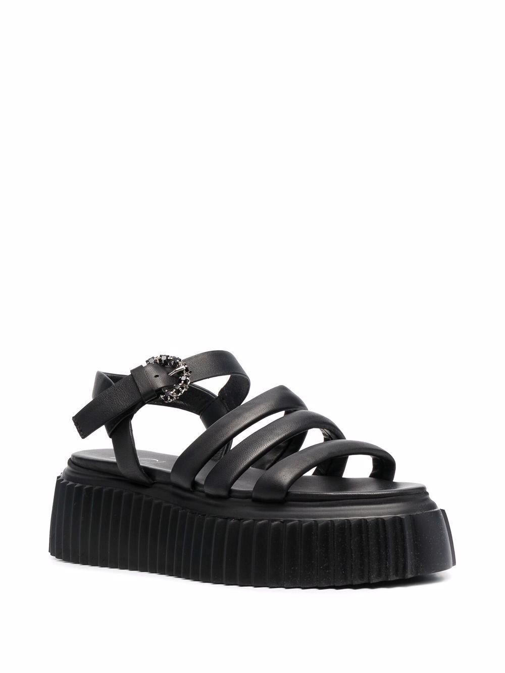 agl side-buckle strap sandals - black