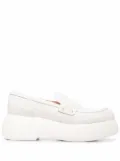 AGL perforated-design platform loafers - White