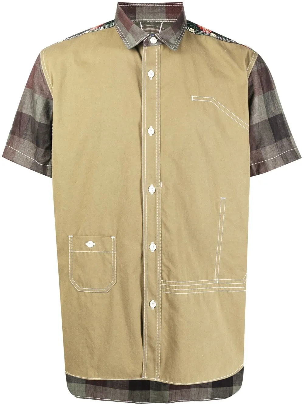 

Junya Watanabe patchwork short-sleeve shirt - Green