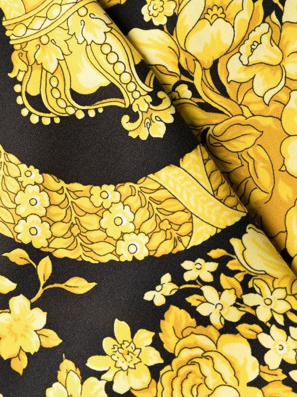 Black & Gold Barocco Leggings by Versace Underwear on Sale