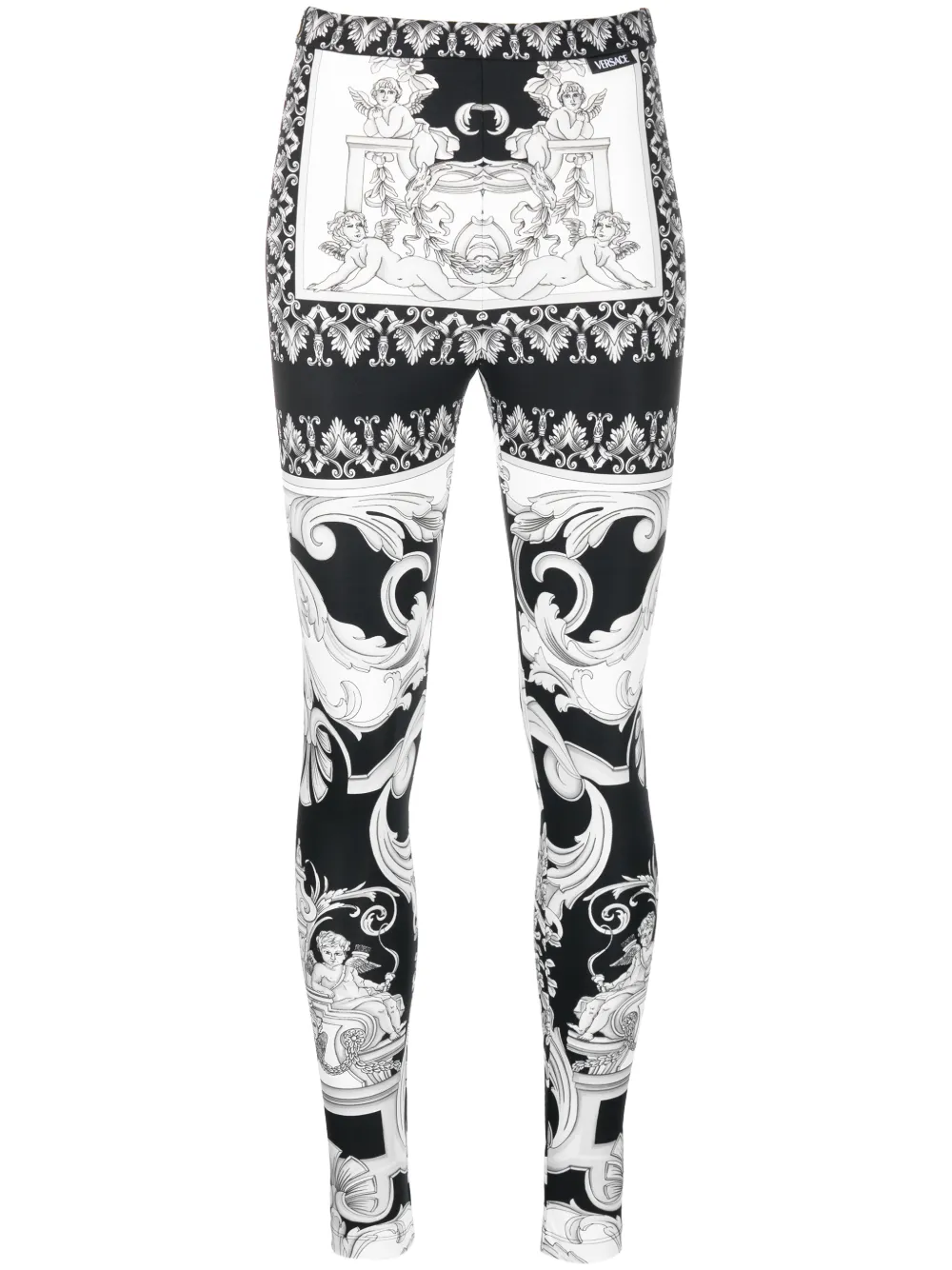 Silver Baroque-print leggings | Versace | Eraldo.com