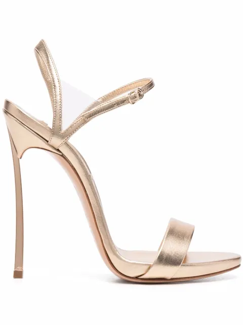 Casadei metallic-effect heeled leather sandals