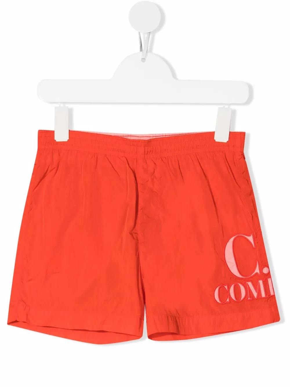 

C.P. Company Kids shorts de playa con logo bordado - Rojo