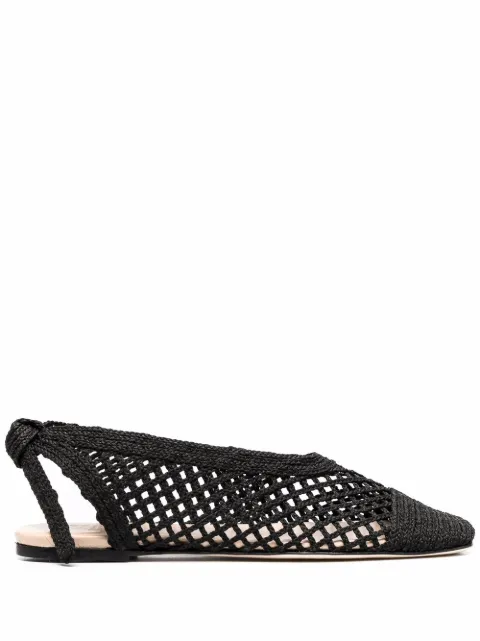 woven square-toe ballerina shoes