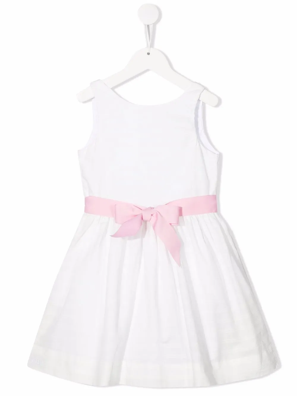 

Ralph Lauren Kids vestido acampanado con cinturón - Blanco