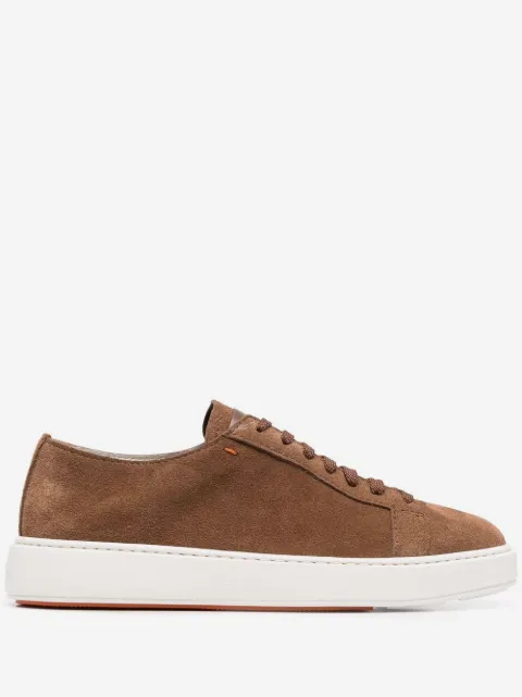 Santoni embossed logo low top sneakers