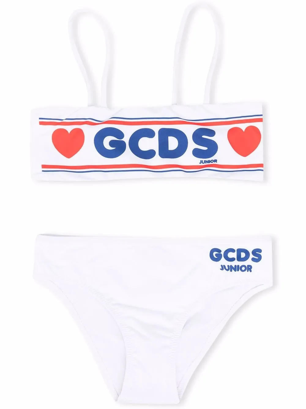 

Gcds Kids bikini con logo estampado - Blanco