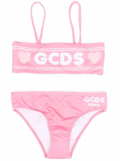 Gcds Kids heart-print two-piece bikini