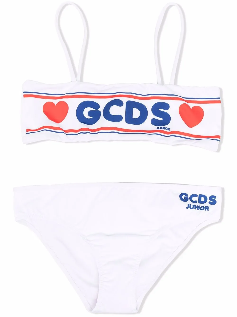 

Gcds Kids TEEN logo-print bikini - White