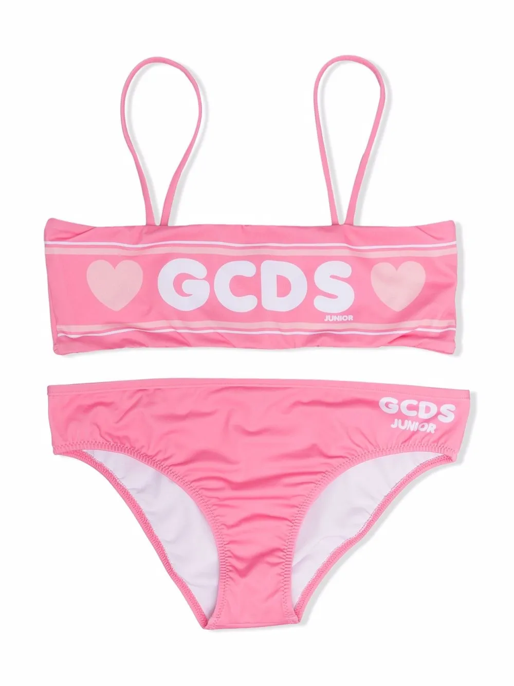 

Gcds Kids bikini con logo y corazones estampados - Rosado