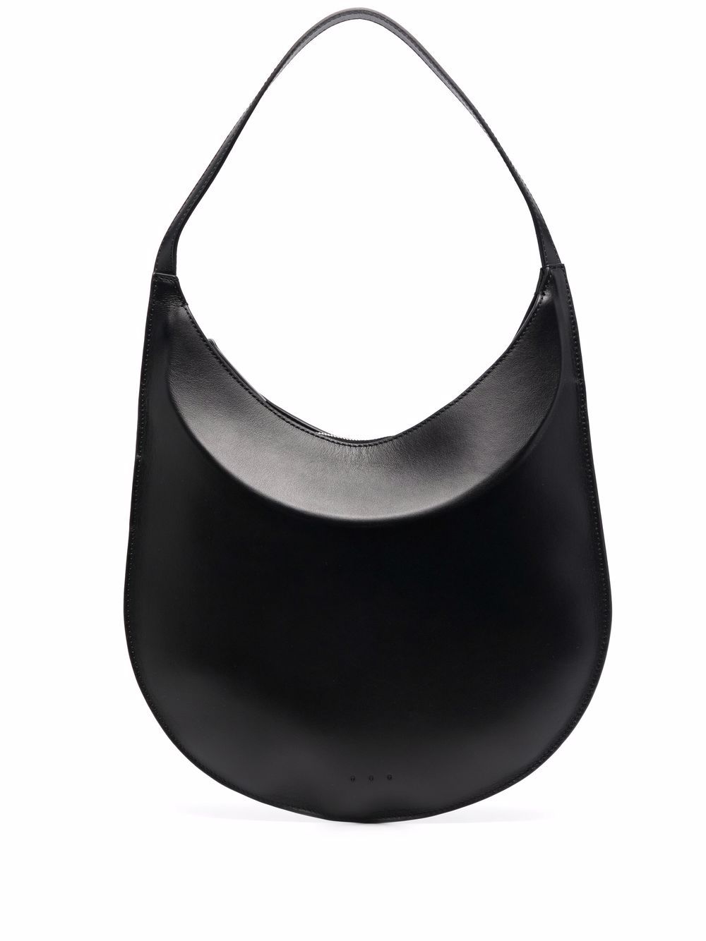 AESTHER EKME Flat Hobo Smooth Leather Shoulder Bag - Black