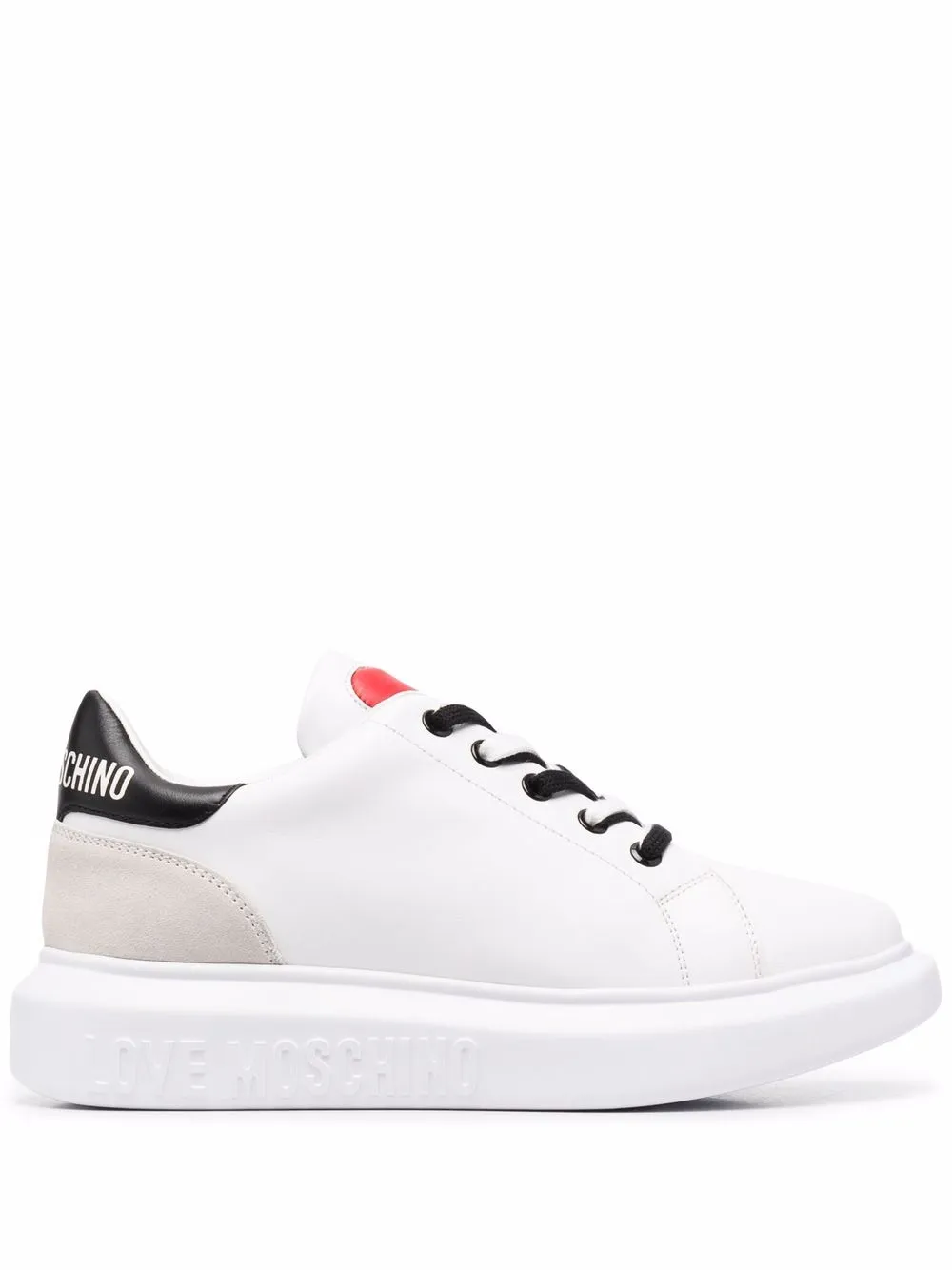 

Love Moschino heart motif leather sneakers - White