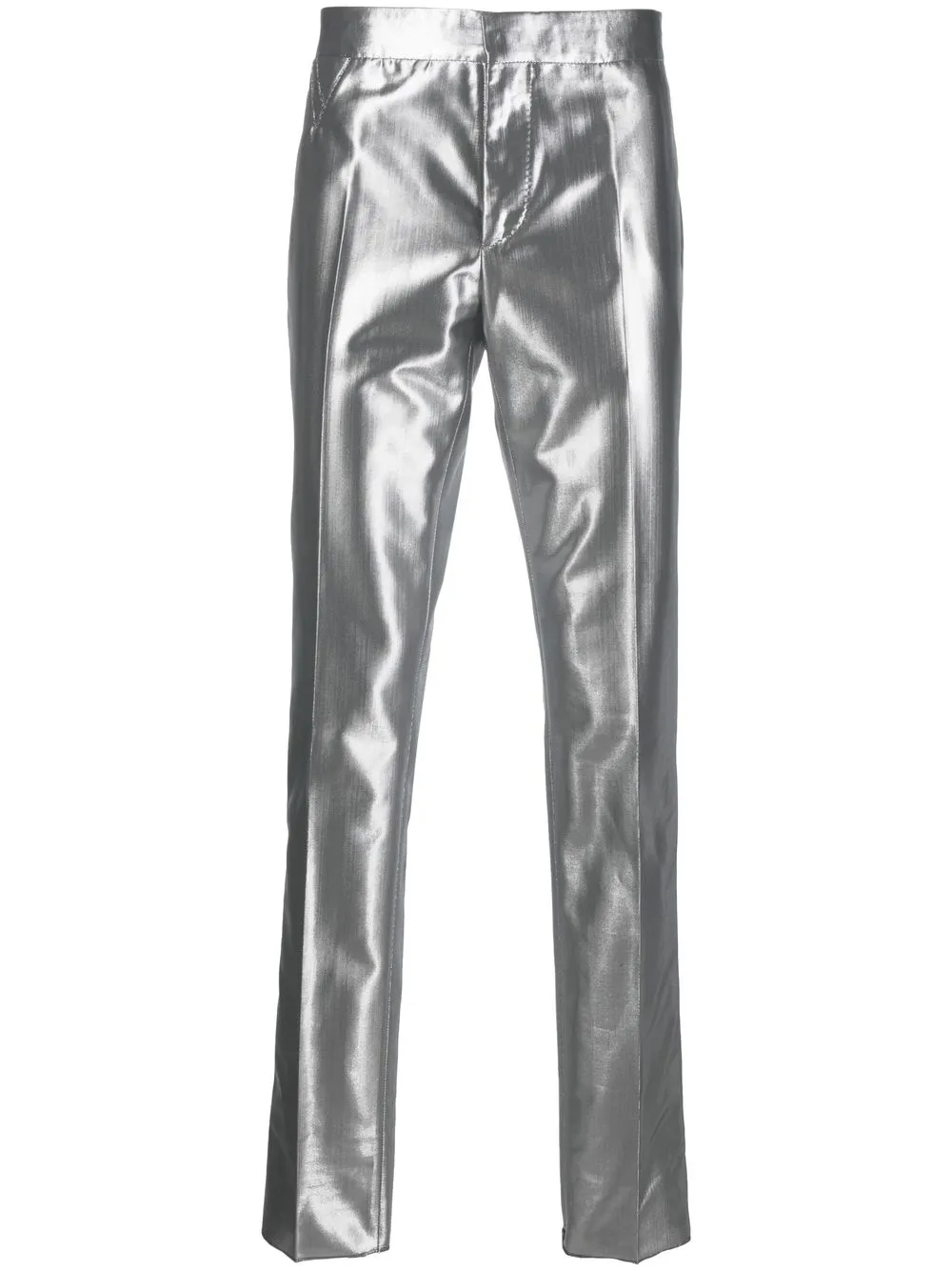 

Versace metallic straight-leg trousers - Silver