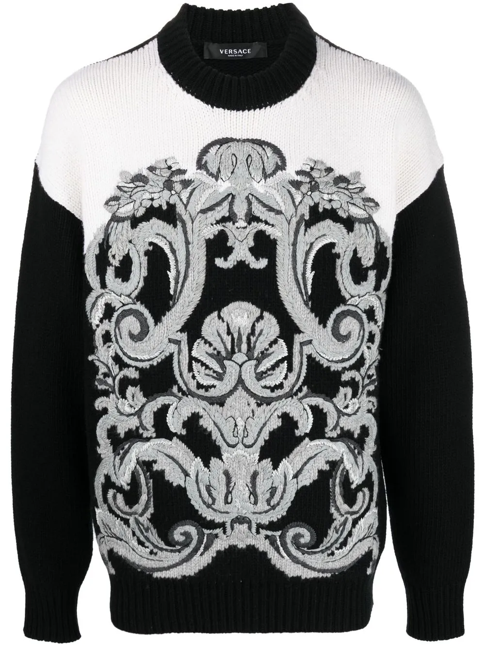 

Versace Barocco intarsia-knit jumper - Black