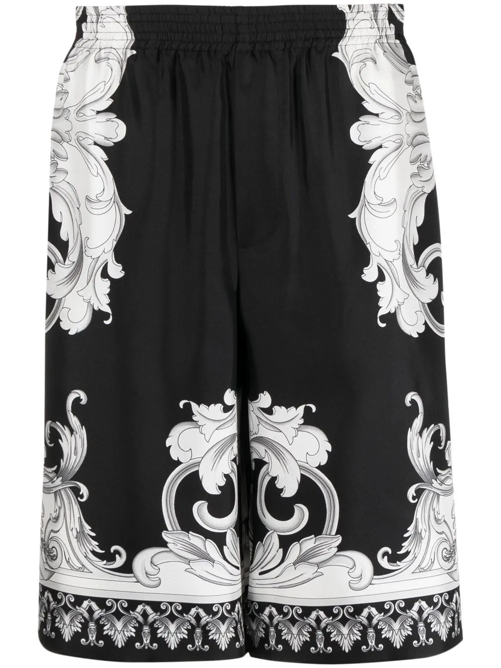 

Versace Baroque-print wide shorts - Black