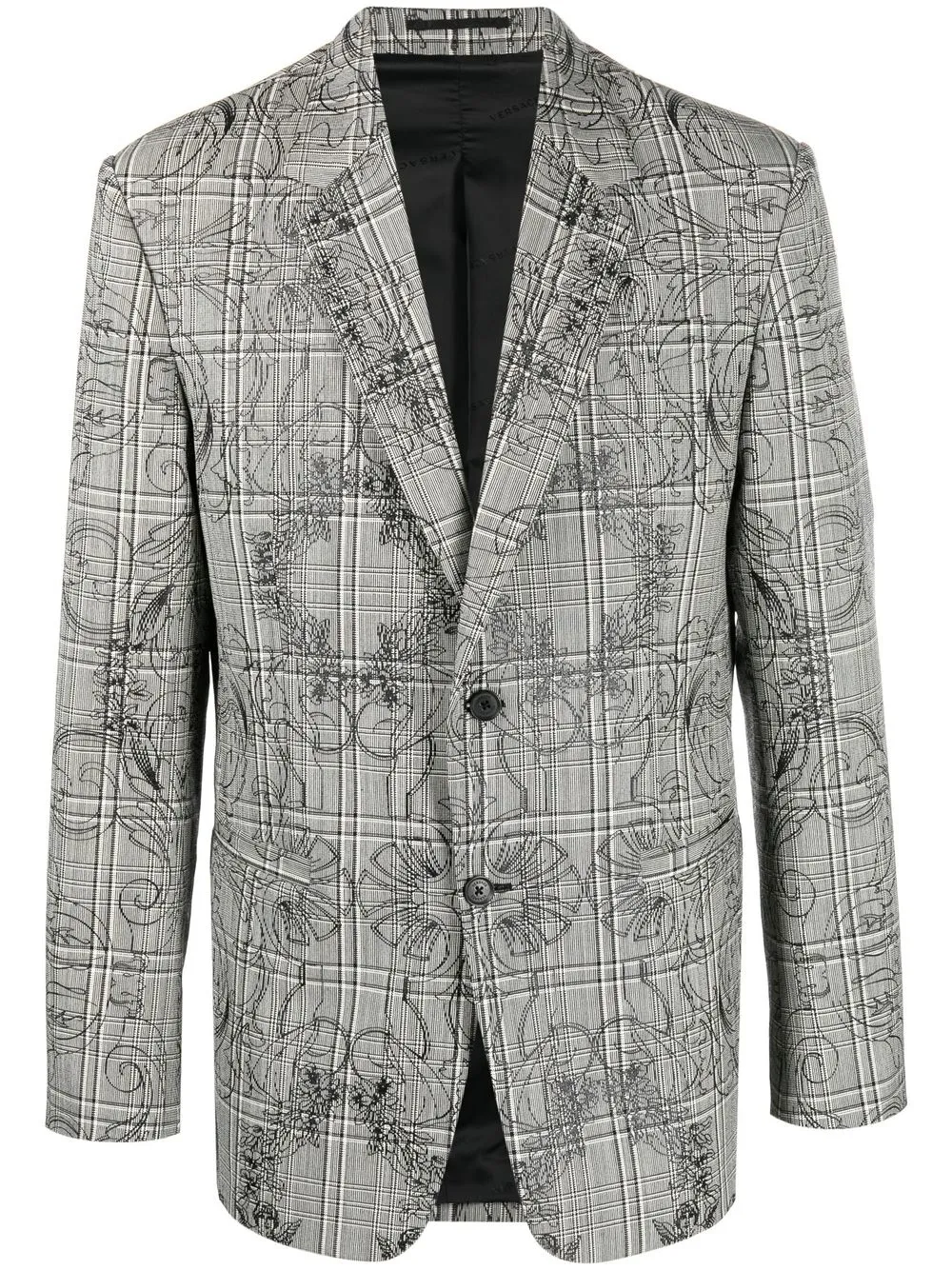 

Versace baroque-print single-breasted blazer - Black